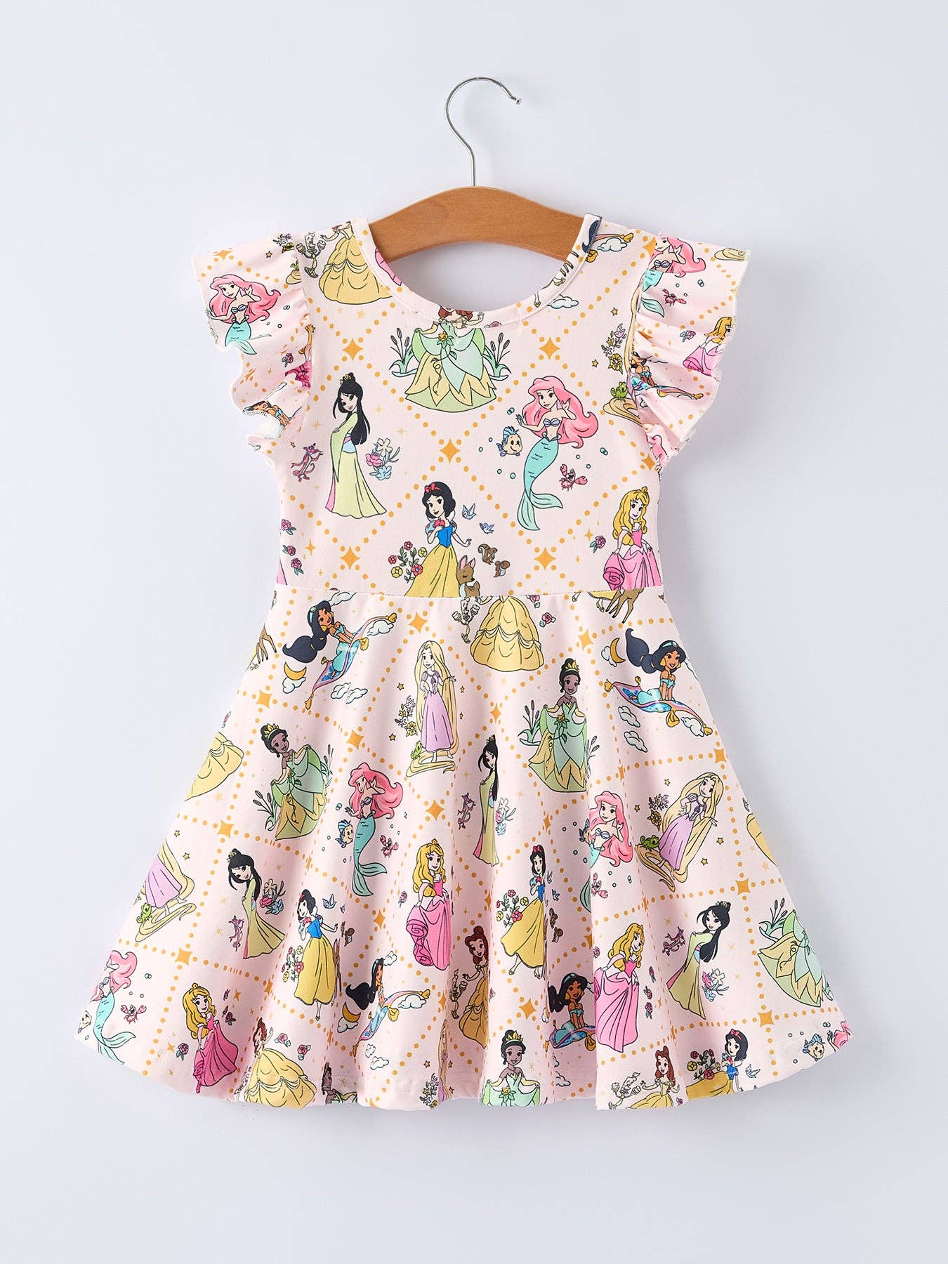 Summer Pattern Ruffle Sleeve Girls Dress - Foxy’s