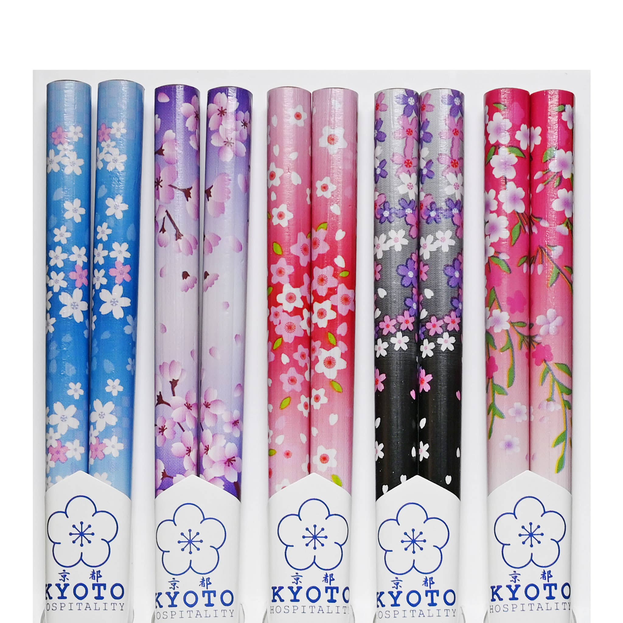 5-Pair Chopstick Set – Sakura Cherry Blossom Motifs - Foxy’s