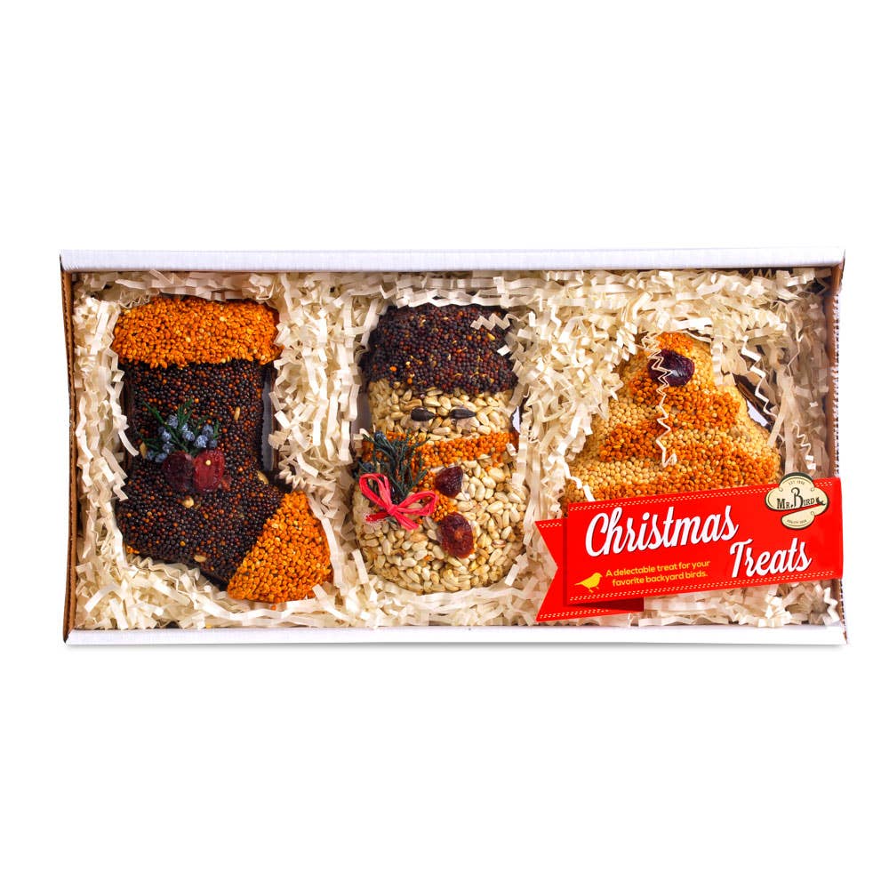 Christmas Shapes (Tree, Snowman, and Stocking) - 3Pk Bird Seed - Foxy’s