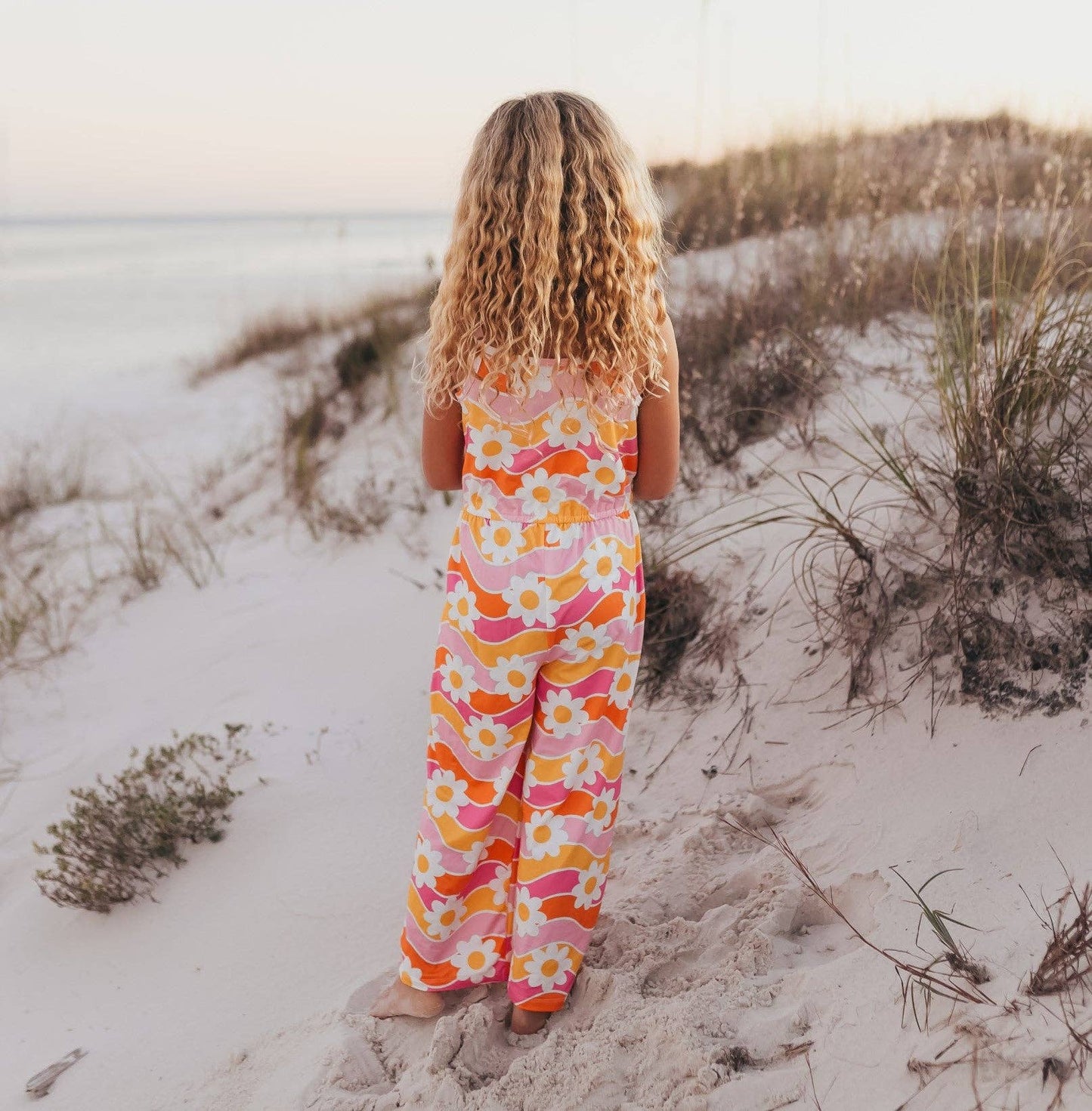 Girls Floral Jumpsuit With Pockets