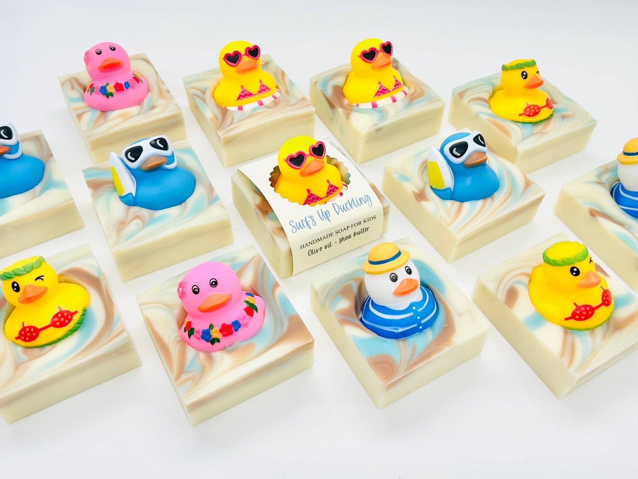 Summer Surf's Up Duckling Handmade Soap Bar for Kids VEGAN - Foxy’s