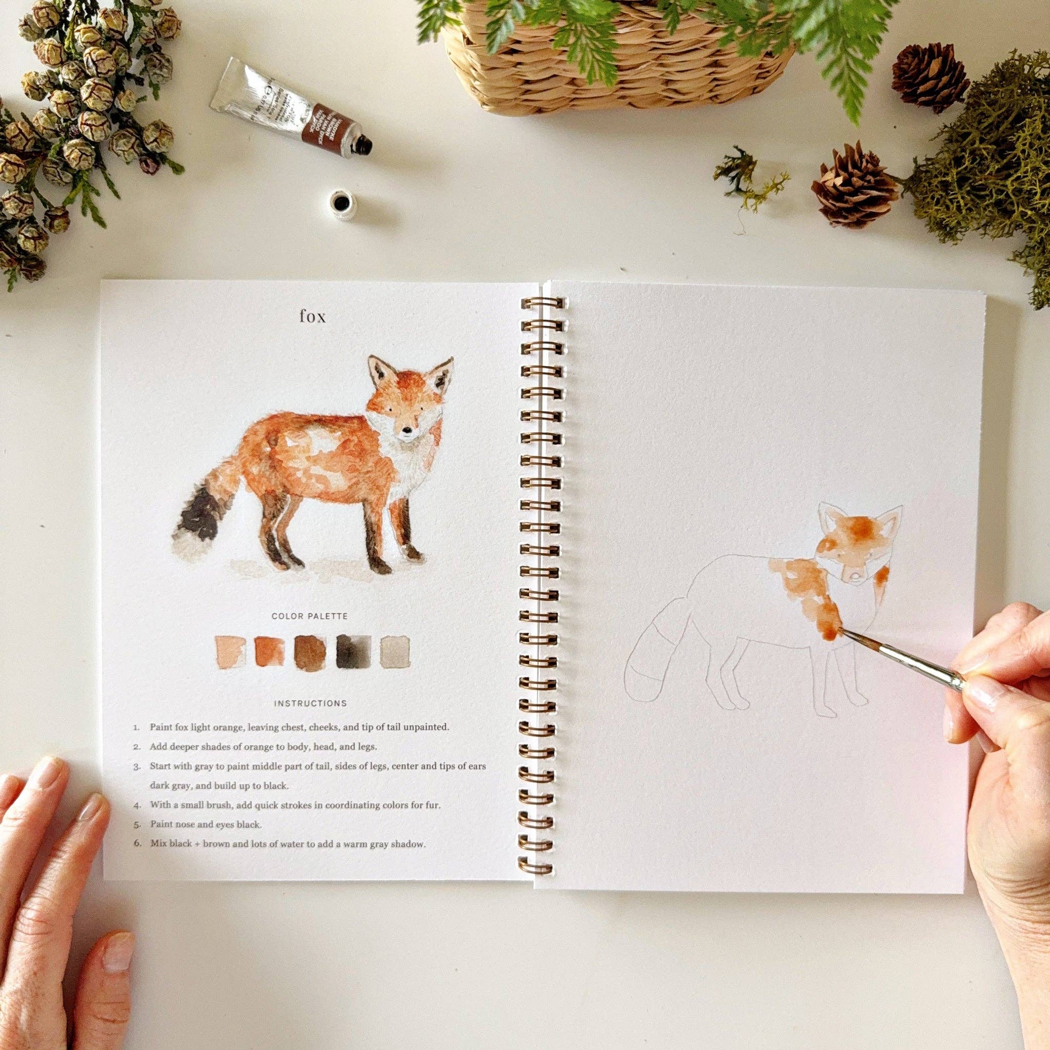 Woodland watercolor workbook - Foxy’s