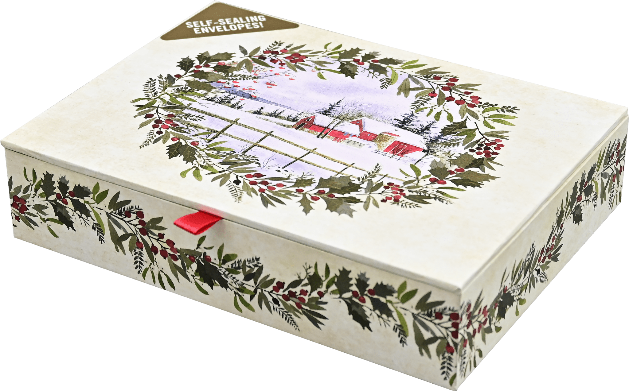 Winter Holly Deluxe Boxed Holiday Cards - Foxy’s