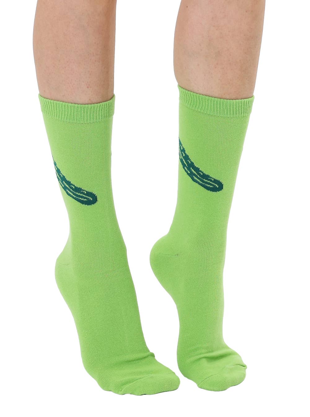 3D Packaged Crew Socks - Big Dill Pickle - Bright Green - Foxy’s