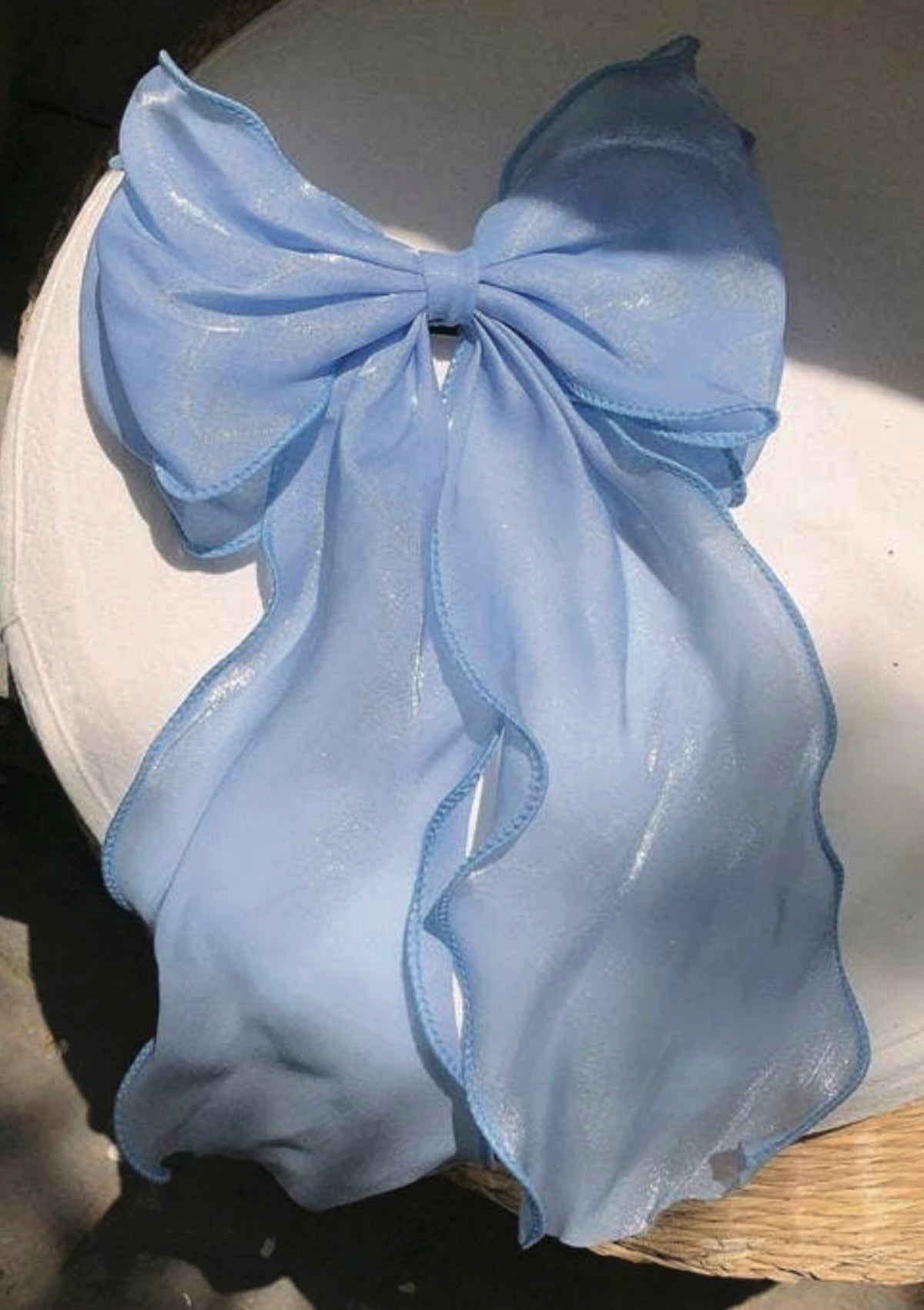 Sweet Fairycore Hair Clip - Big Bow Ribbon - Pastel Blue Retro Style - Foxy’s