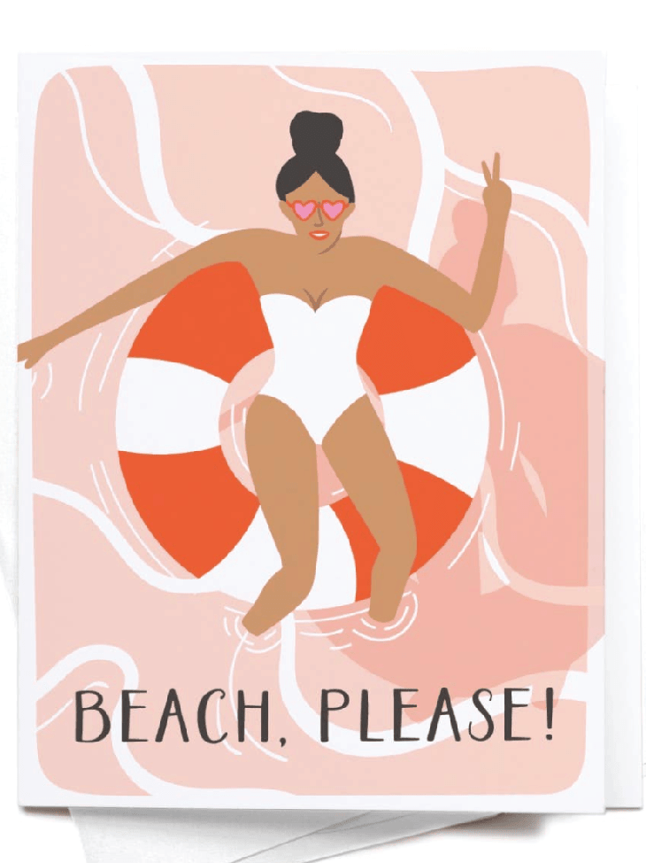 Beach, Please! Greeting Card - Sunny Vibes & Salty Kisses 💌 - Foxy’s