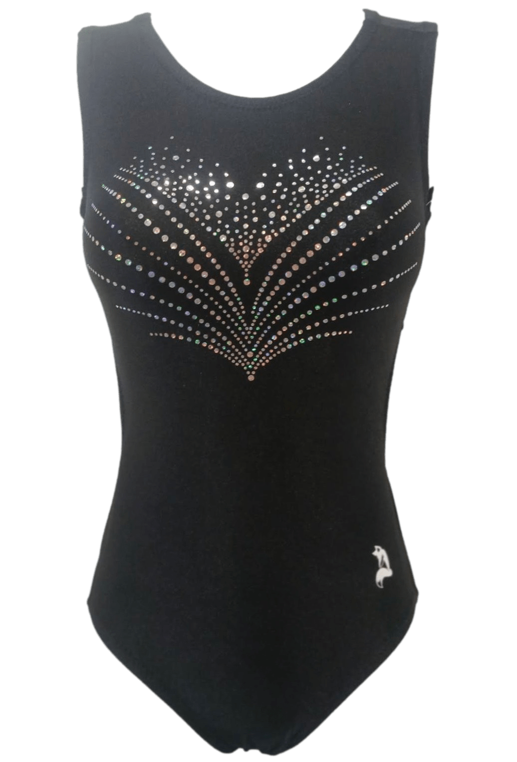 Black Blitz Bling Rhinestone Gymnastics & Dance Leotard - Foxy’s