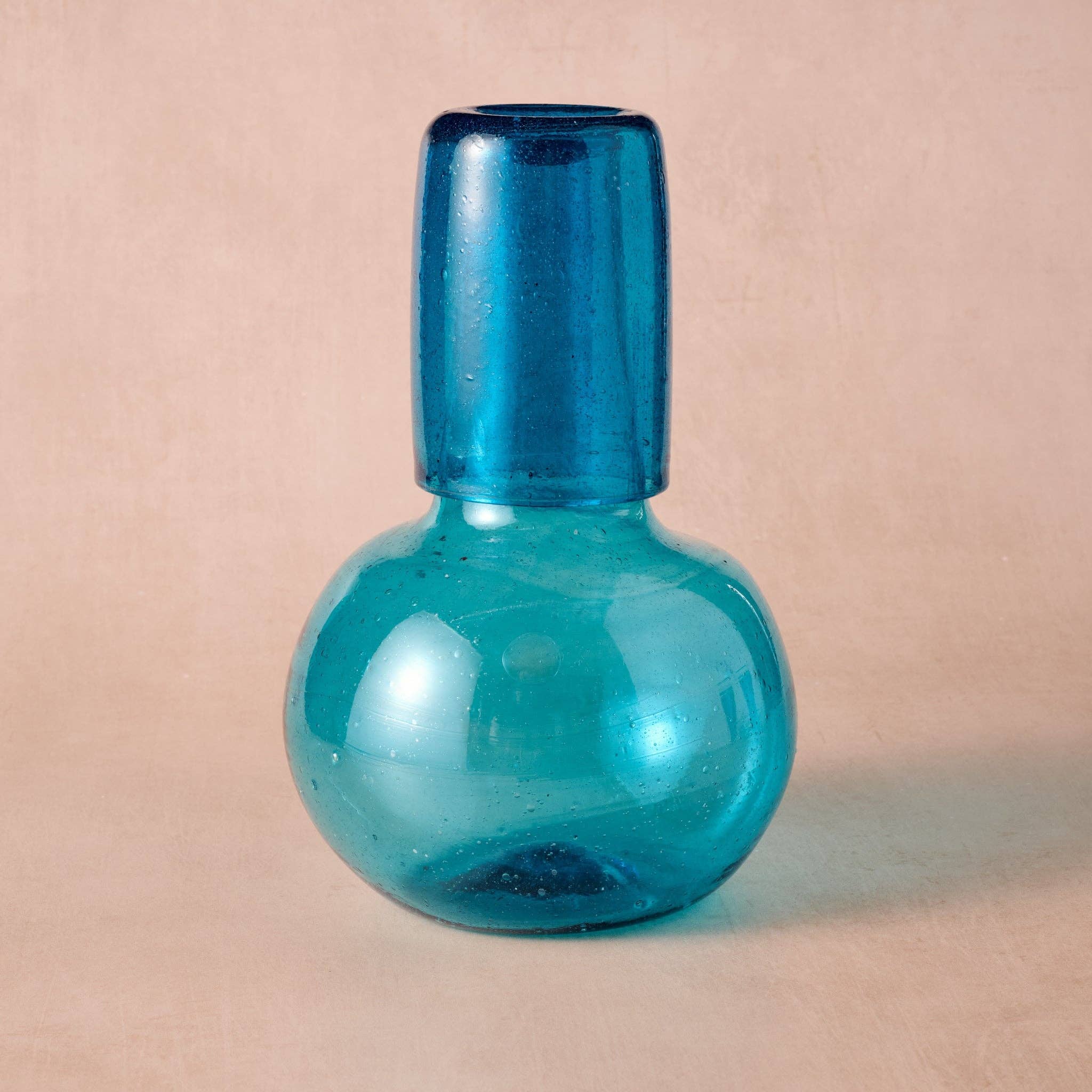 Bahr Blue Handblown Glass Carafe and Cup Set - Foxy’s