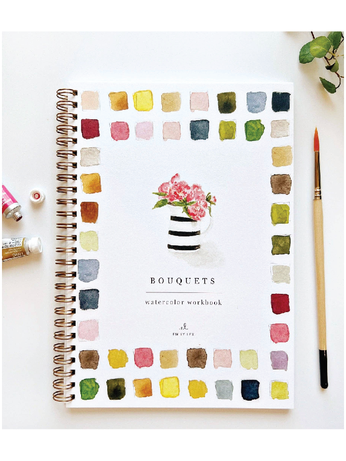watercolor book painting bouquets