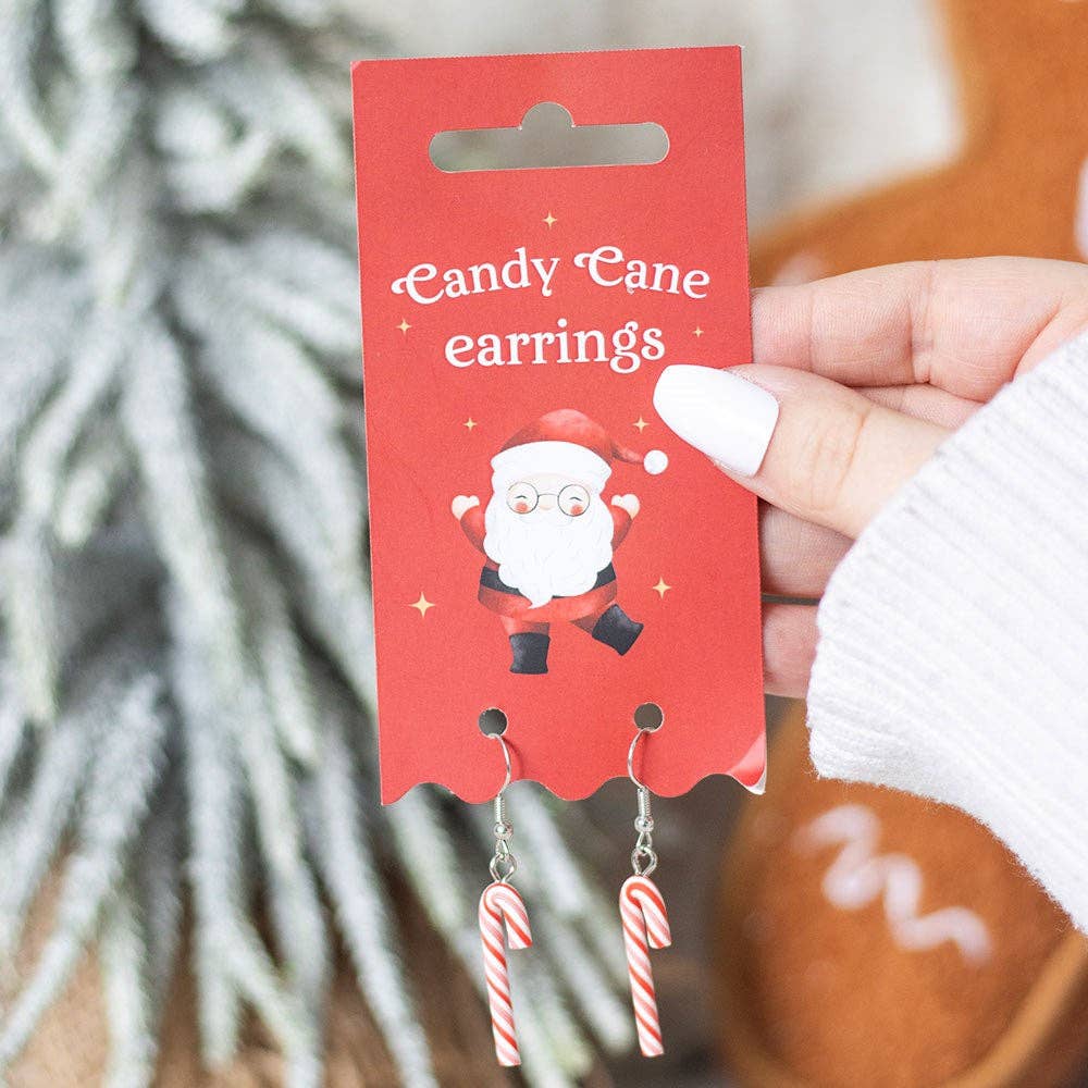 Candy Cane Christmas Dangle Earrings - Foxy’s