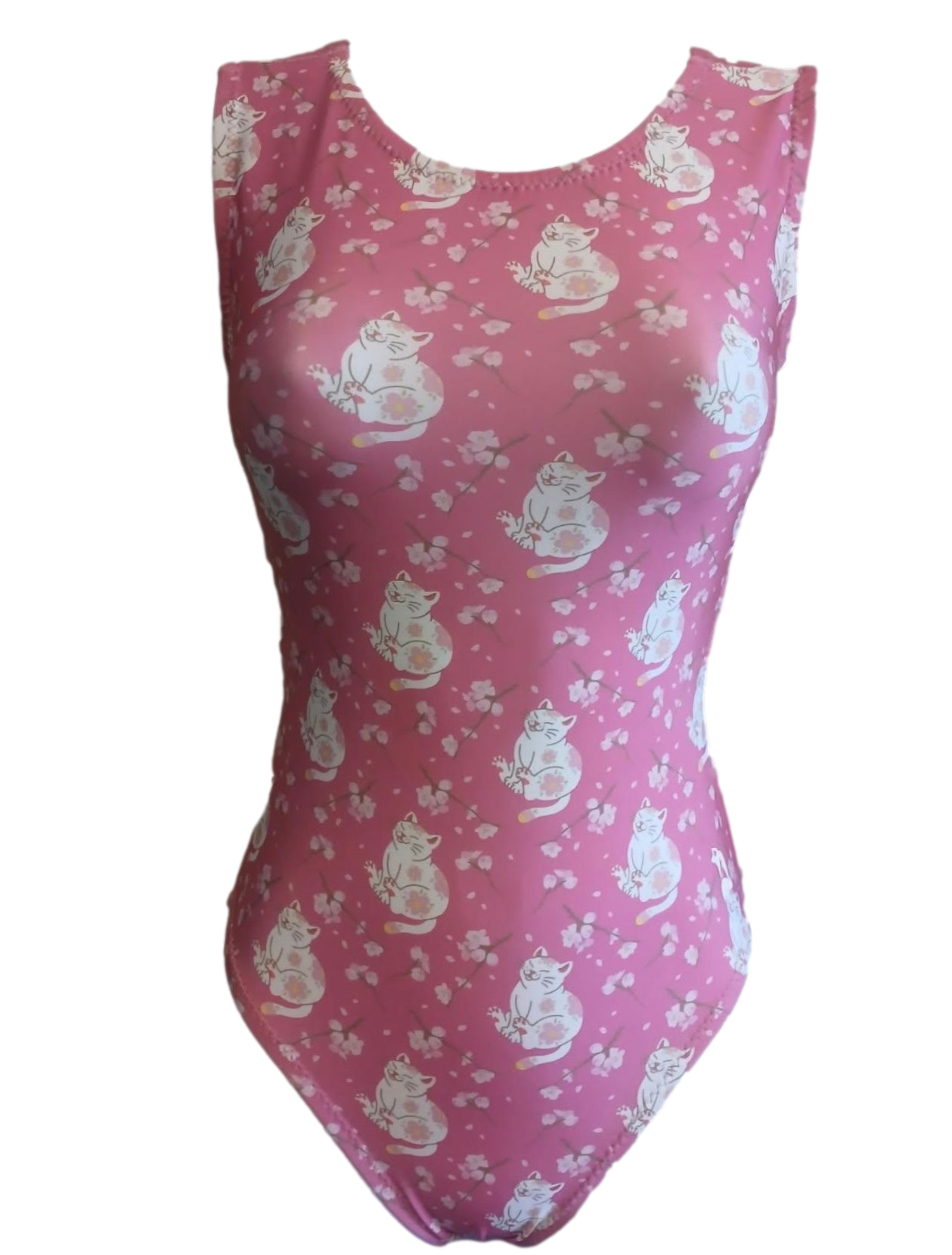 pink cherry blossom kitty leotard for girls
