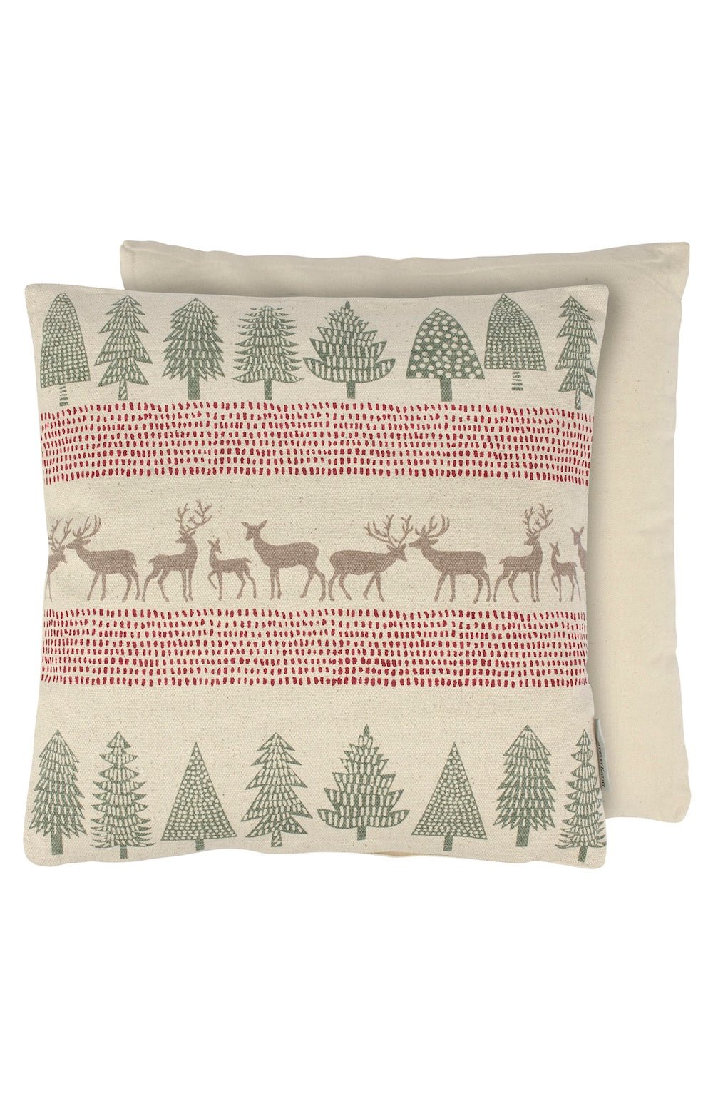 Forest Trees & Deer Pillow | Holiday Decor Pillow - Foxy’s
