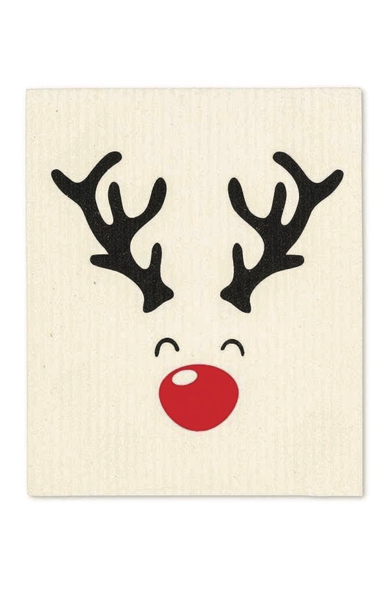 S/2 Rudolph & Names Dishcloths - 6.5x8"L - Foxy’s