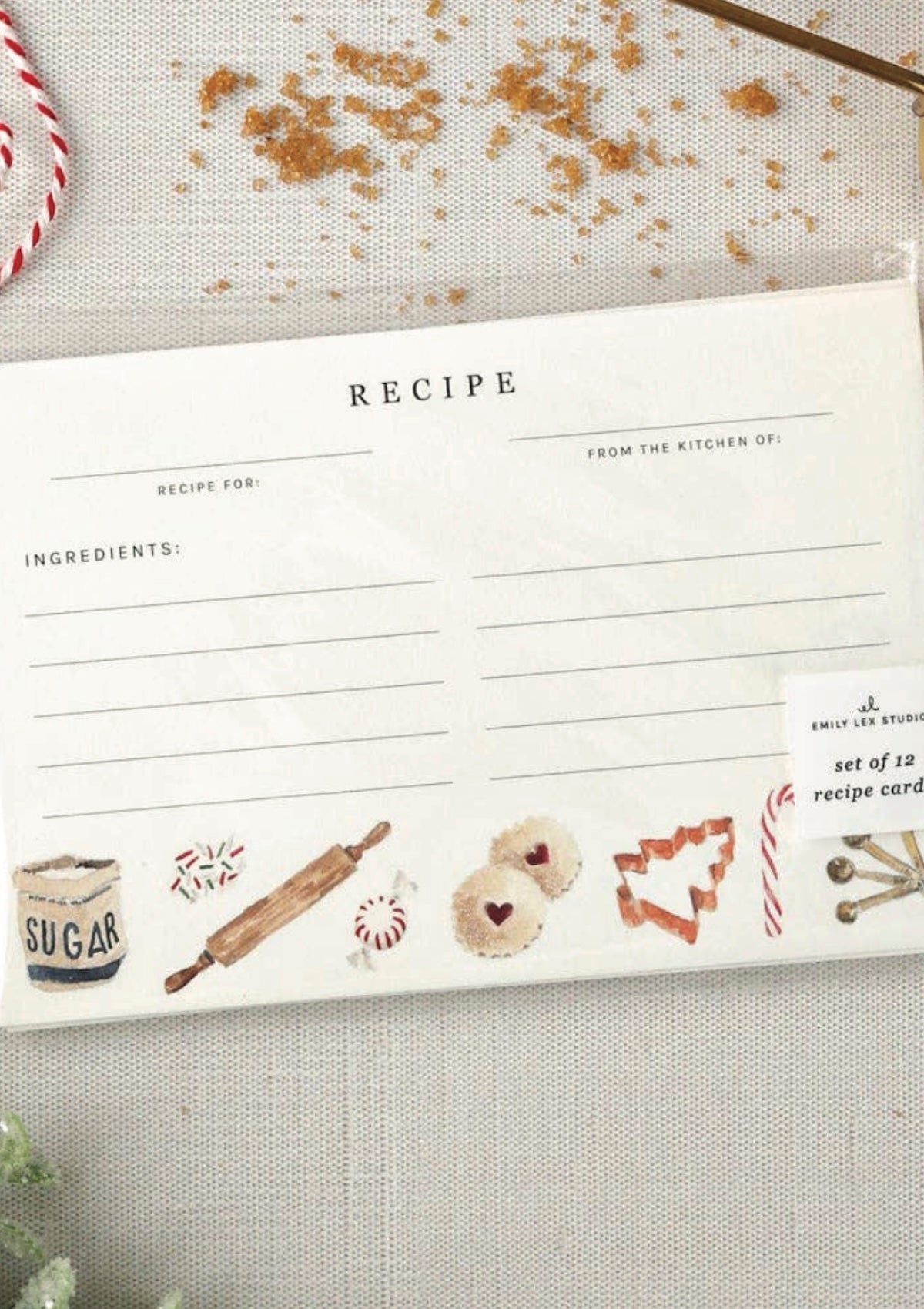 Christmas baking recipe cards - Foxy’s