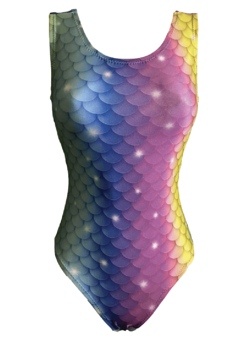 Mermaid Glow Gymnastics Leotard for Girls - Sparkly Dance Leo by Foxy's - Foxy’s