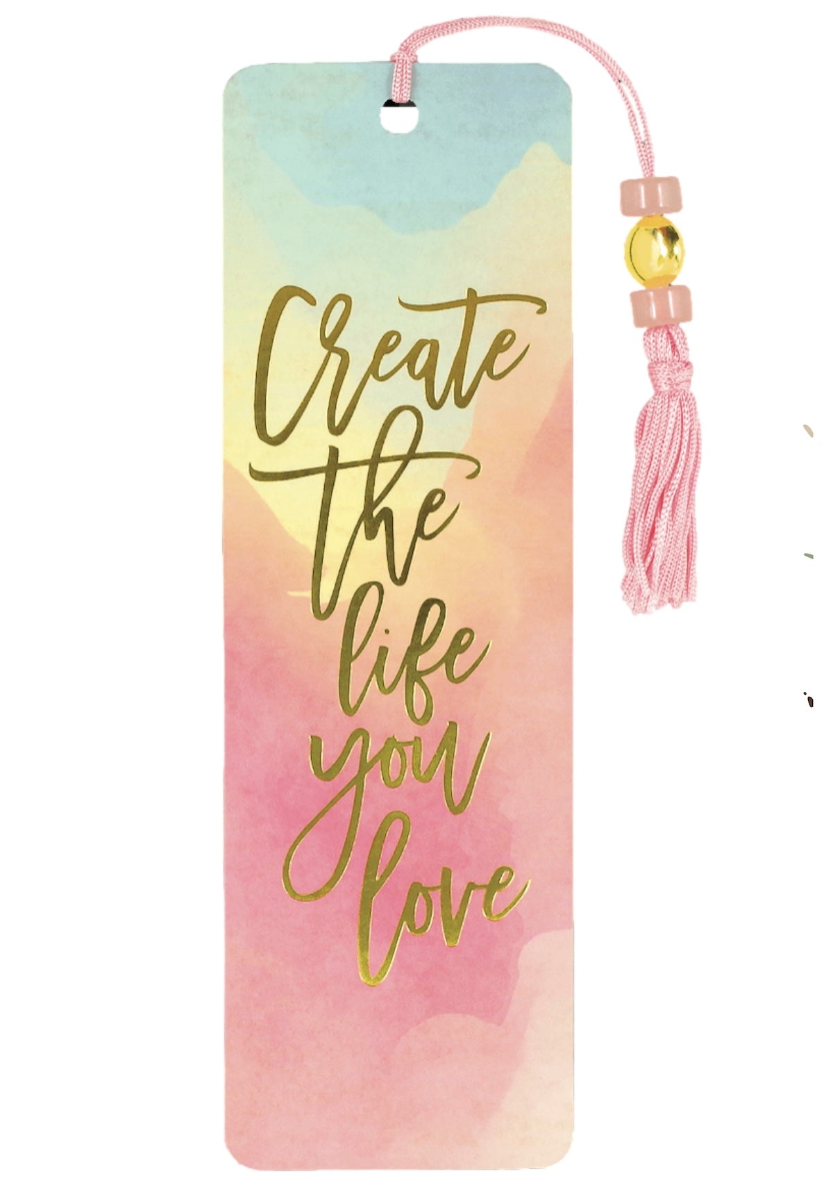 Watercolor Sunset Beaded Bookmark - Create the Life You Love - Inspirational Gift - Foxy’s