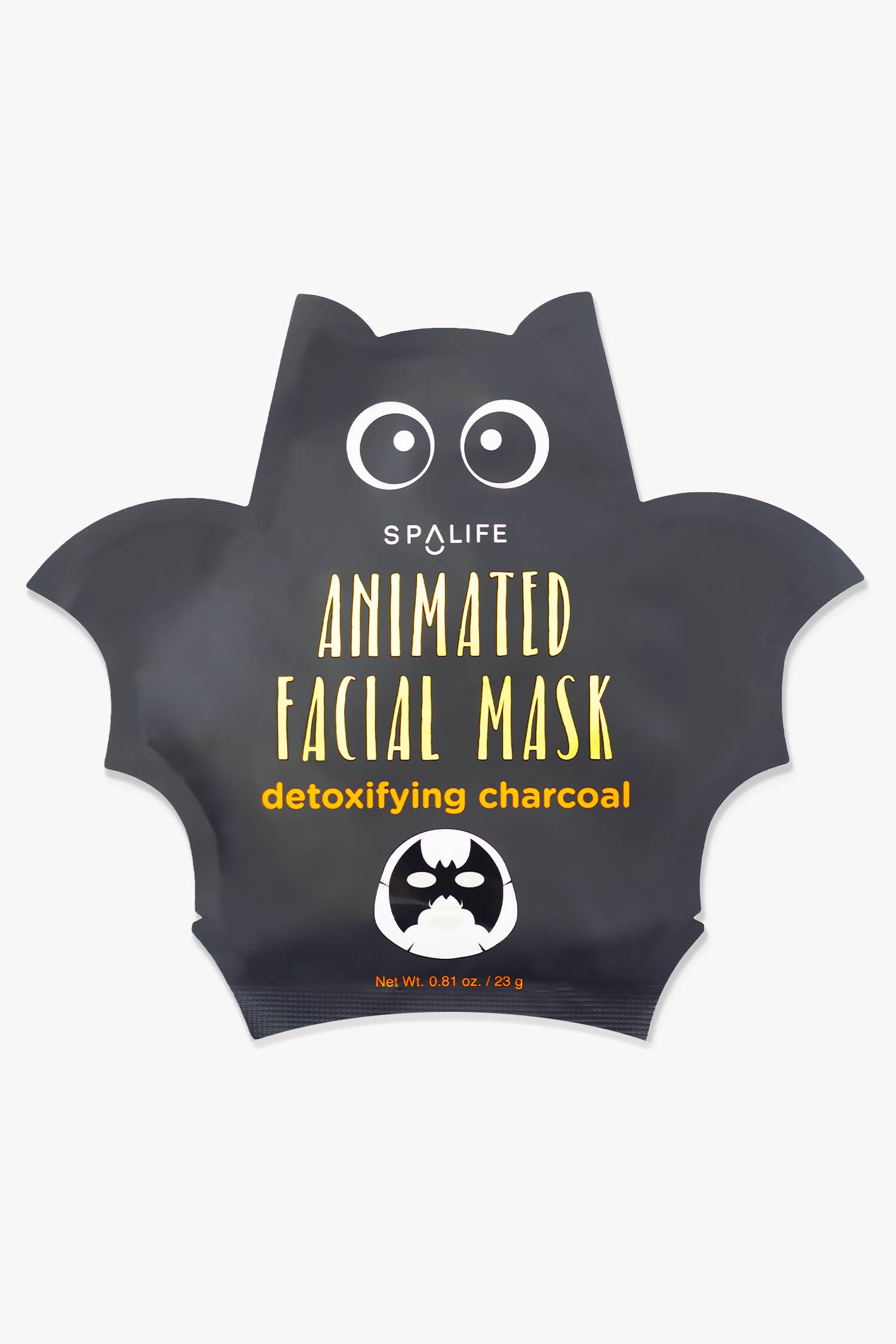 Spalife animated facial mask with cartoon face design on a white background
