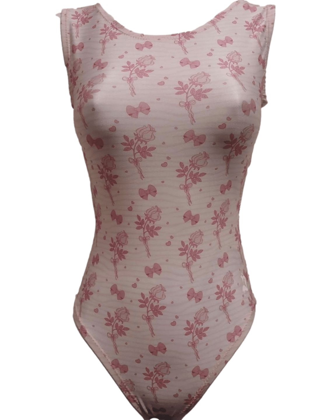 Dusty Rose Floral & Bows Leotard - Soft Pink Vintage - Inspired Gymnastics Foxy's Leo - Foxy’s