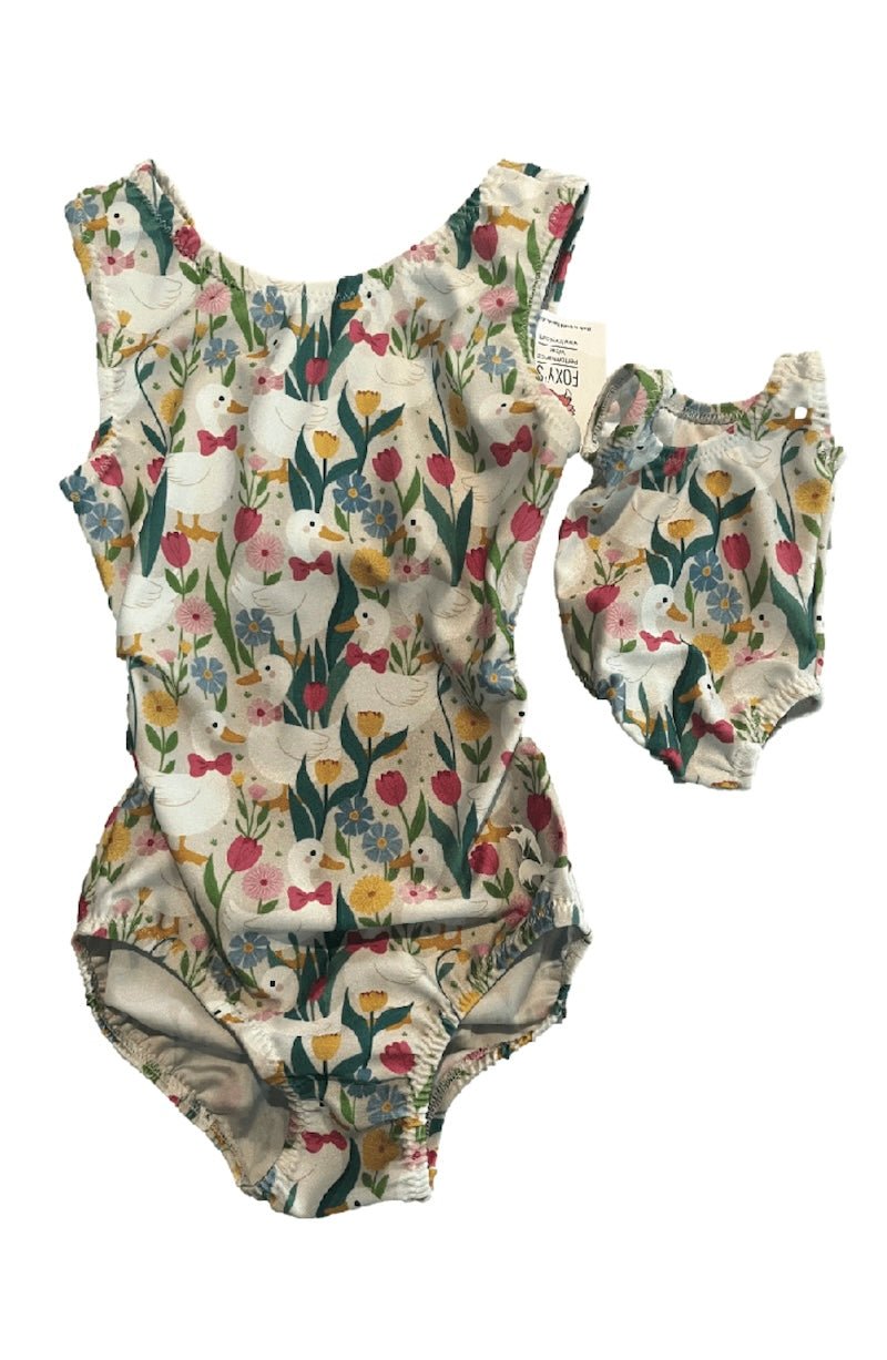 Easter Duck Tumble Tot Matching Doll Leotard Set for Kids - Foxy’s