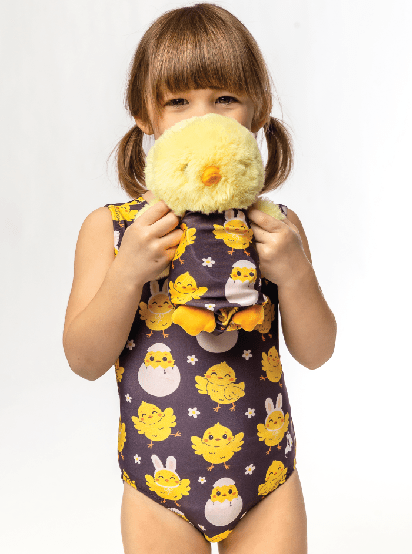 Easter Chicky Tumble Tot Matching Doll Leotard Set for Kids - Foxy’s