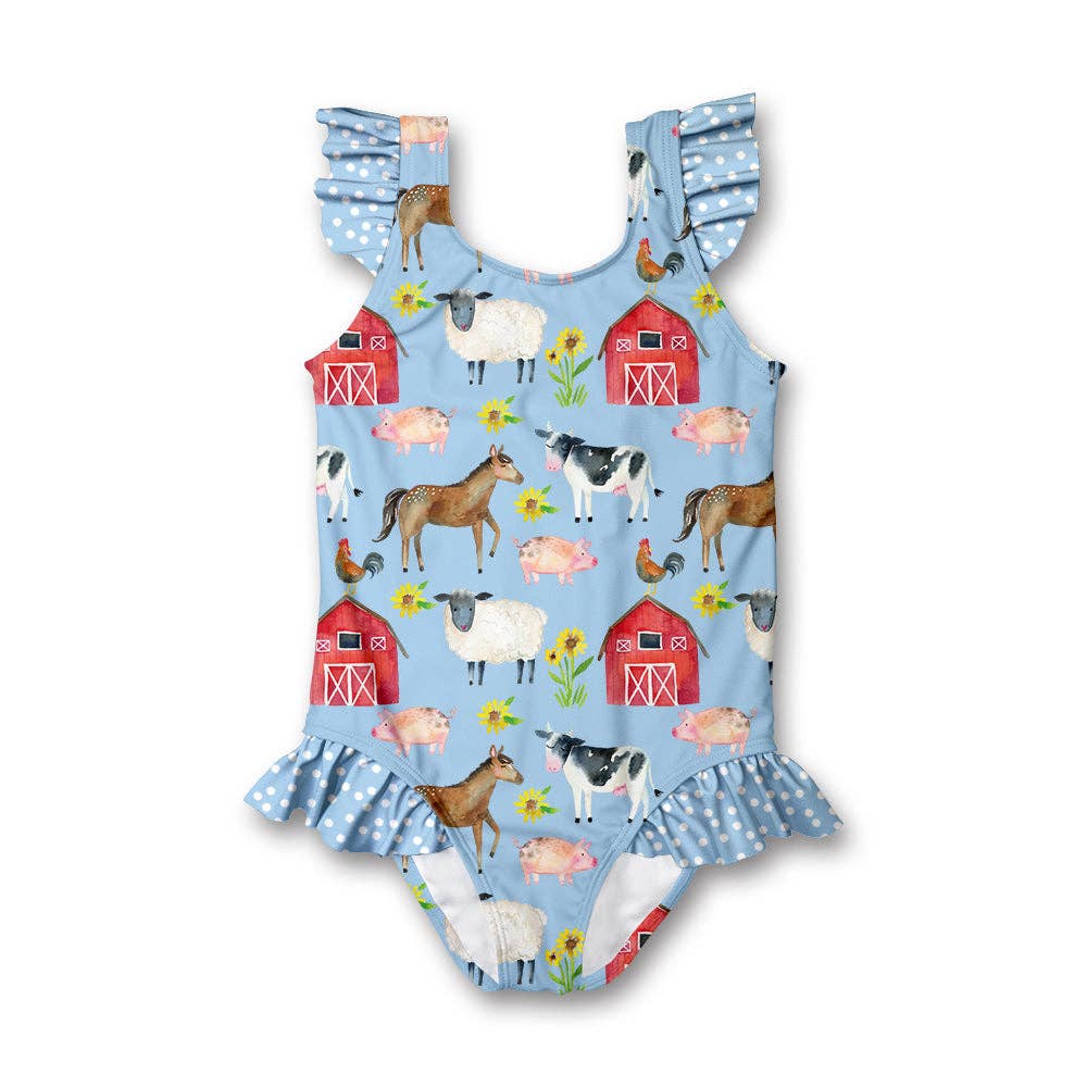 farm animals girls bathing suit