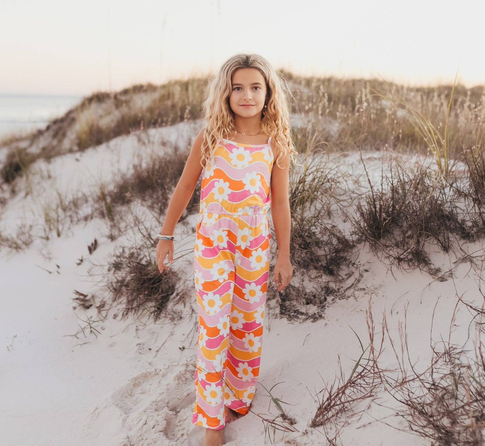 Floral one-piece jumpsuit for girls