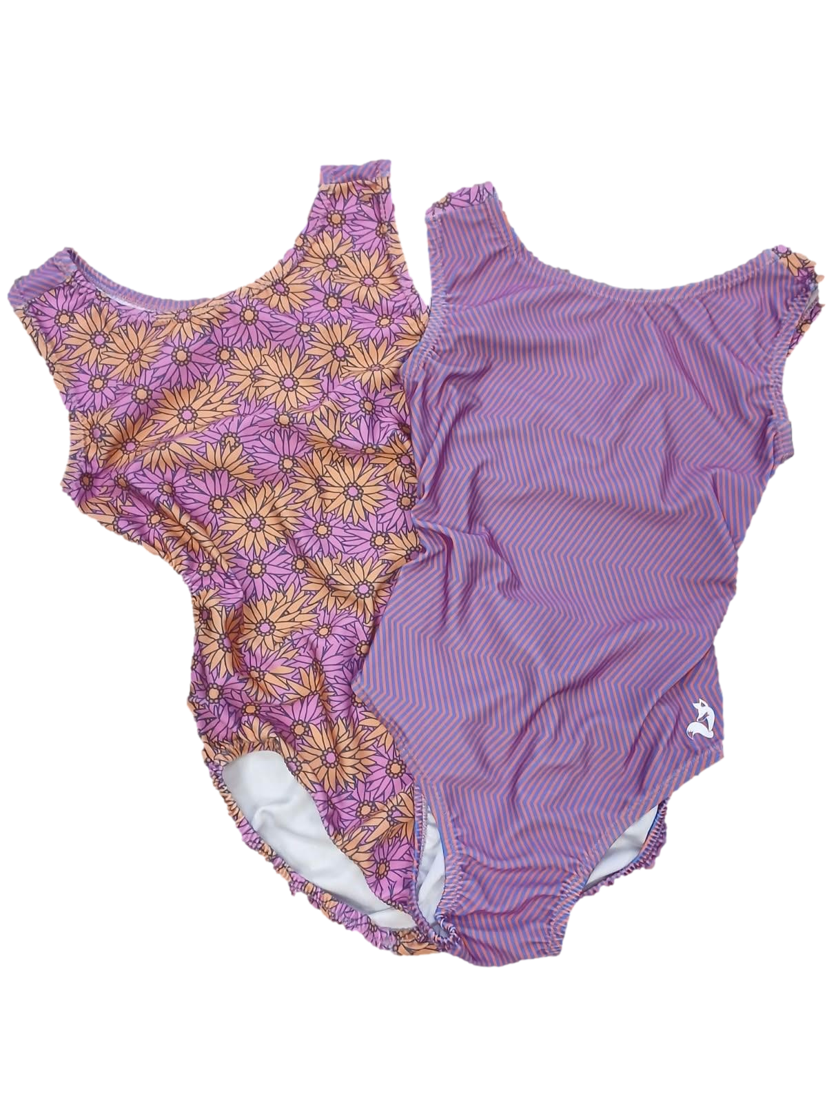 pink and orange flower  and zig zag leotard