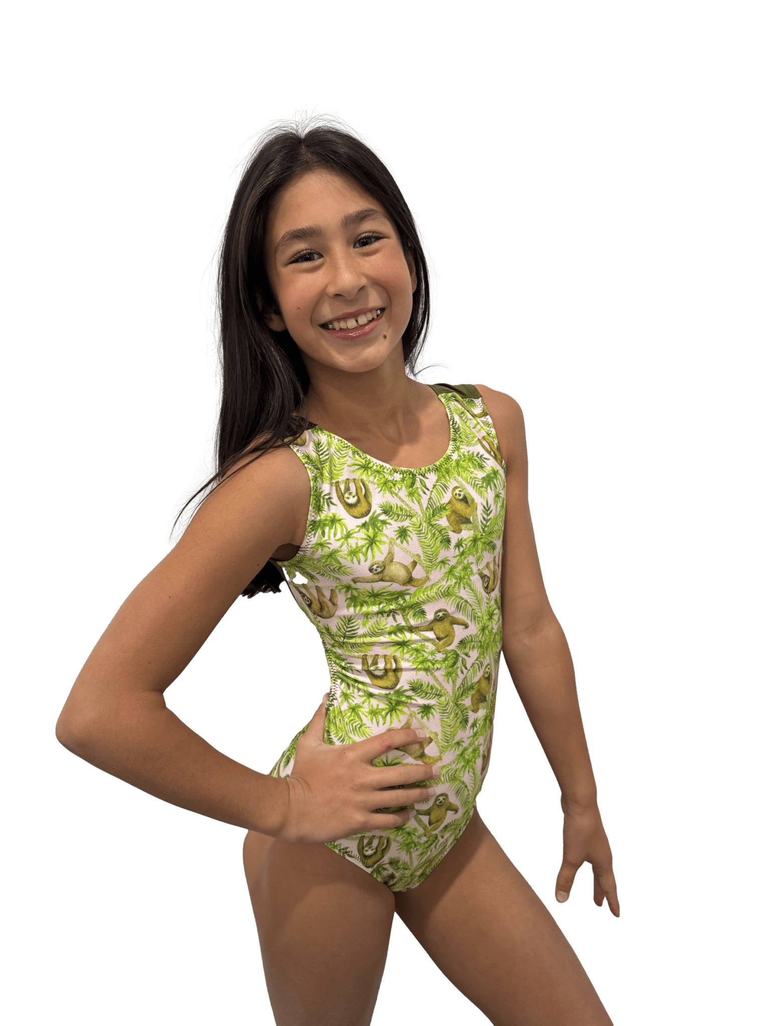 Green Jungle Sloth Foxy's Gymnastics Leotard - Foxy’s