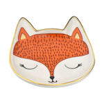 ceramic painted fox trinket dish for jewelry and more
