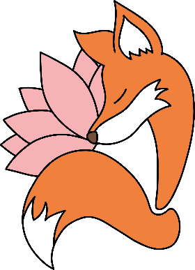 foxys logo of a fox and a lotus flower