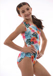 Hawaiian flower leotard by foxys 