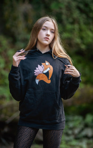 black foxys logo hoodie 