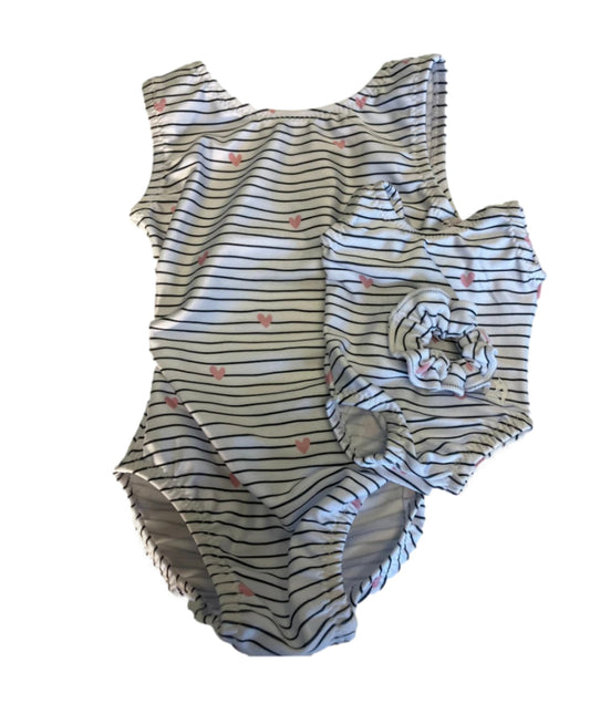 Matching toddler striped leotard with matching baby doll leotard