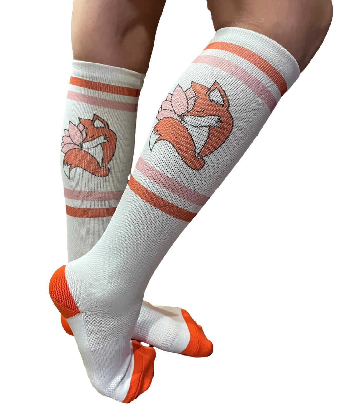 Knee-high socks with foxys logo 