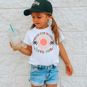 girls just wanna have fun white graphic tee for girls