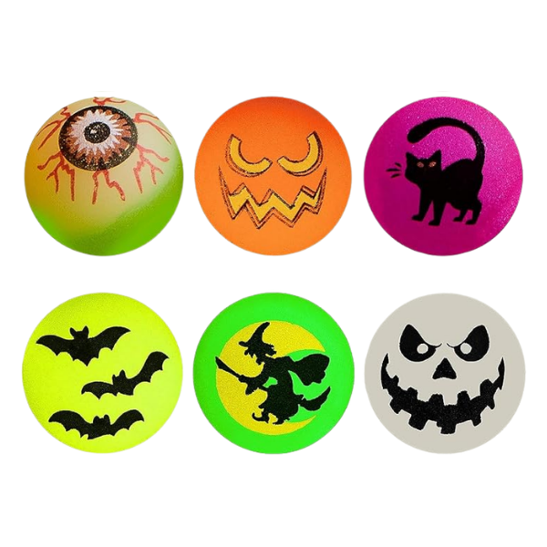 assortment of glow-in-the-dark bouncy balls