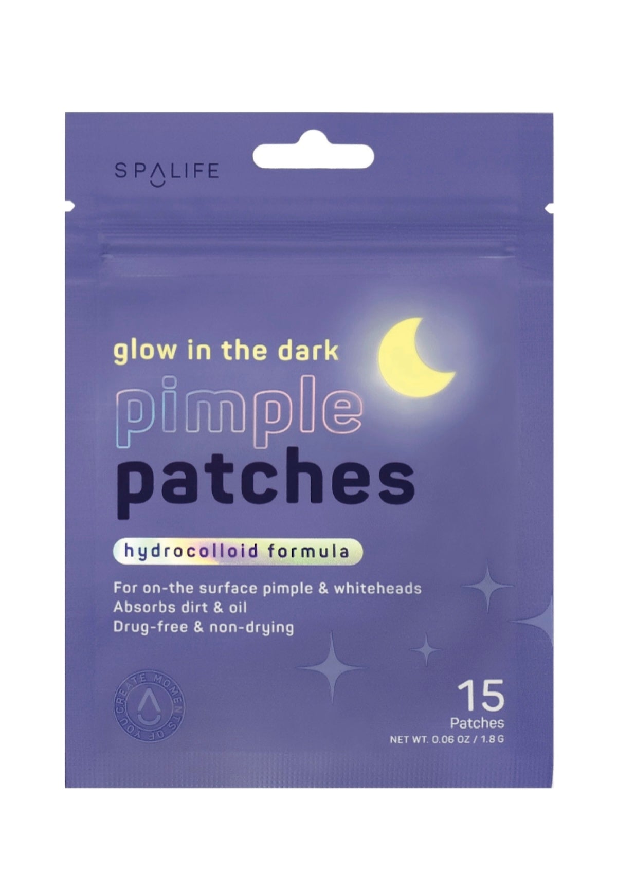 Glow in the Dark Moon Pimple Patches - Hydrocolloid Acne Spot Treatment (15 ct) - Foxy’s