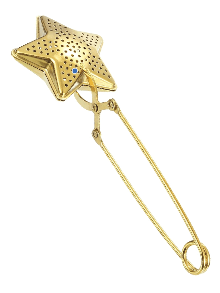 Gold Star Snap Tea Infuser with Handle, Loose Leaf Steeper - Foxy’s