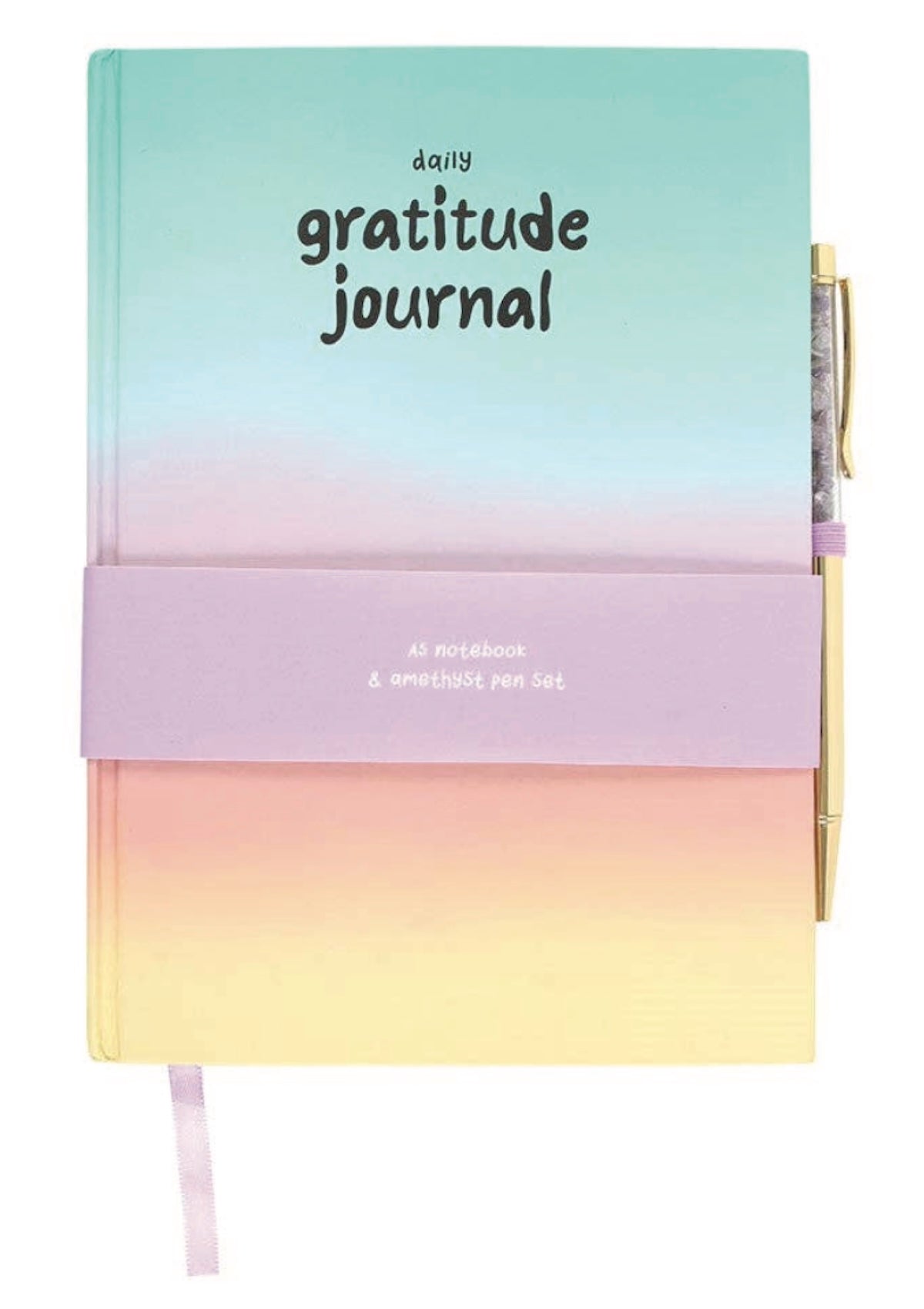 Gratitude Journal Gift Set with Amethyst Pen - Manifest Positivity! - Foxy’s