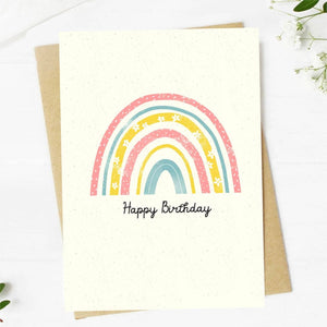 happy birthday rainblow greeting card for girls