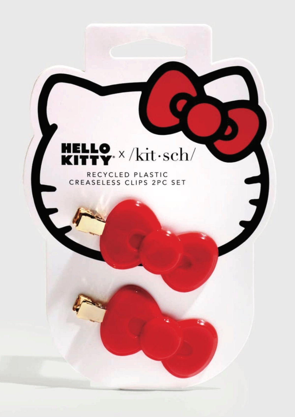 Hello Kitty x Kitsch Creaseless Hair Clips - Red Bows for Girls - Foxy’s