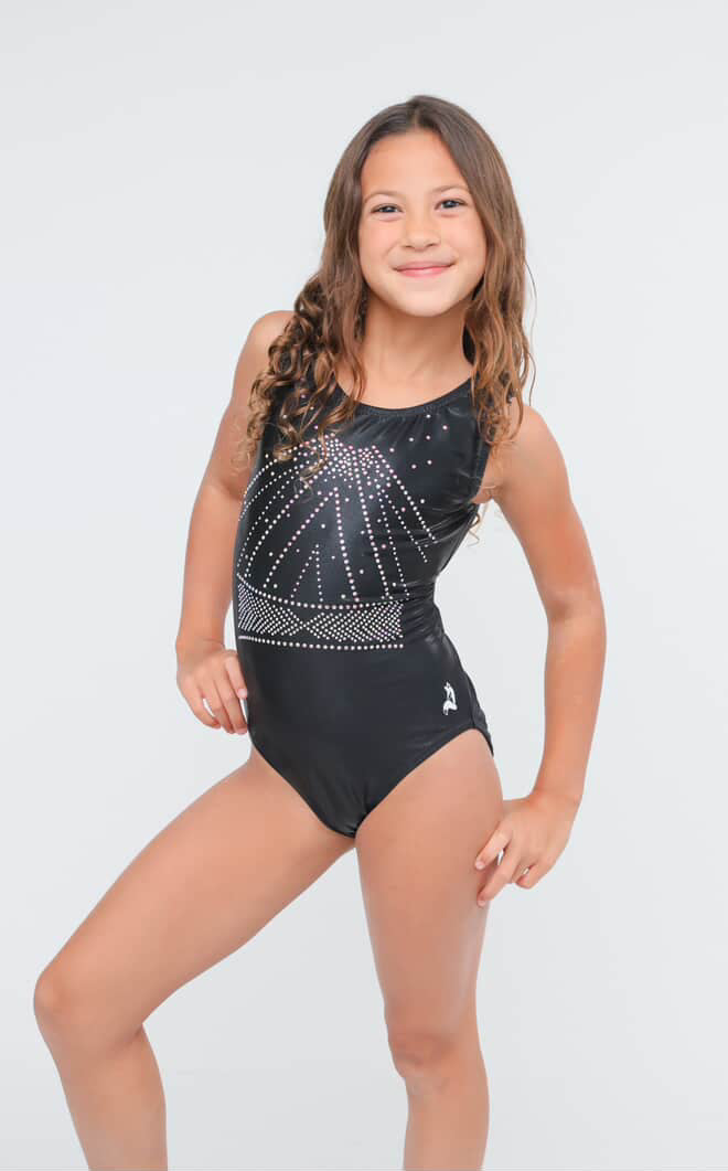 Black Bling gymnastics and dance leotard