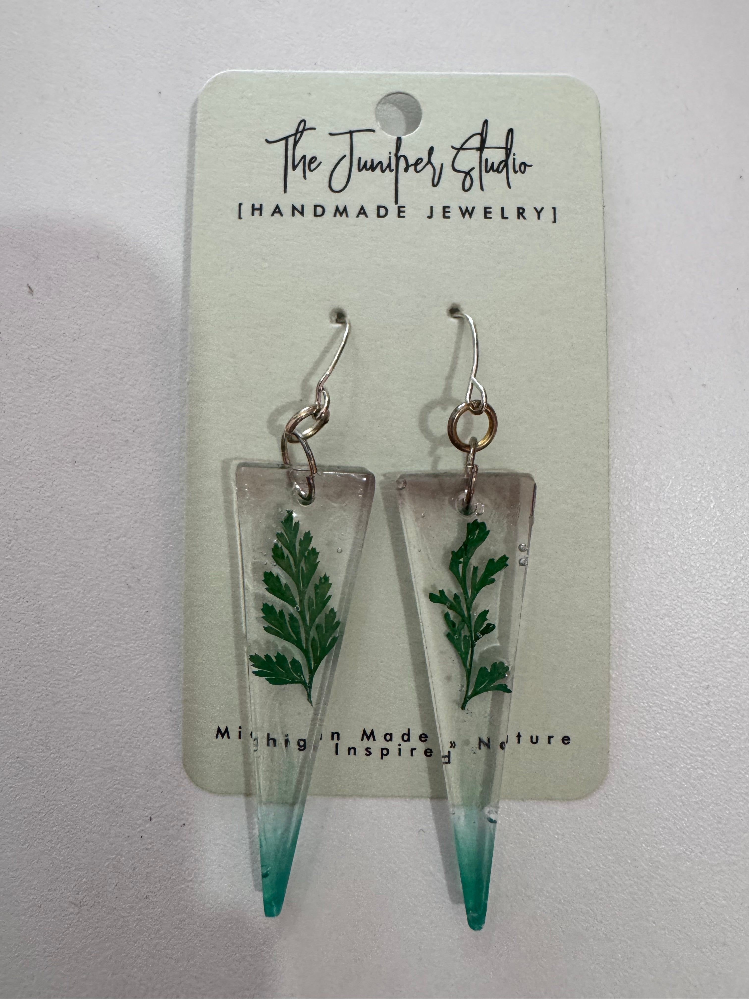 Triangle Leaf Earrings by Juniper Studio
