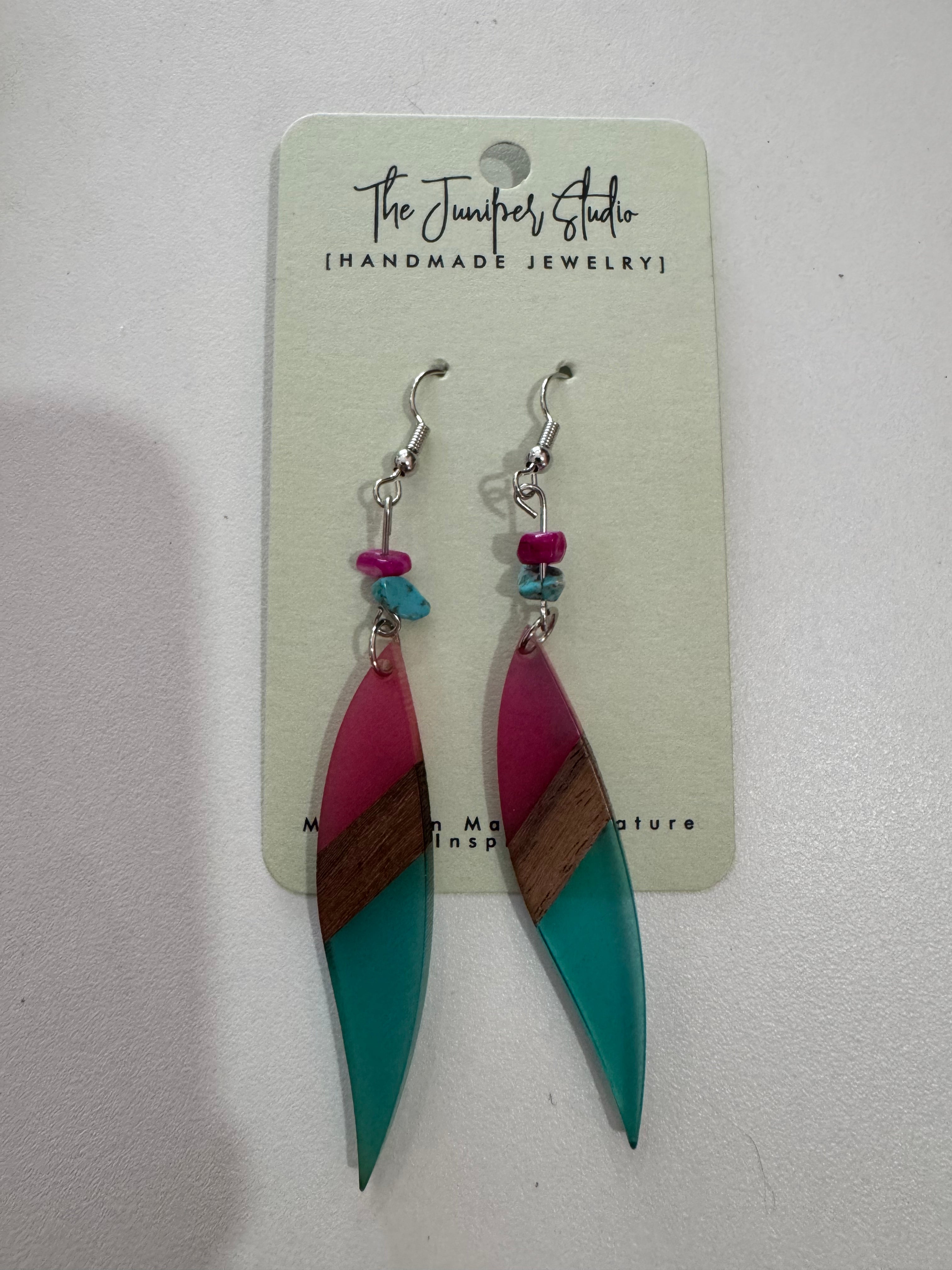 Pink & Teal Leaf by Juniper Studio
