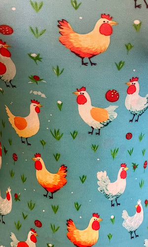 Chicken print gymnastics leotard 