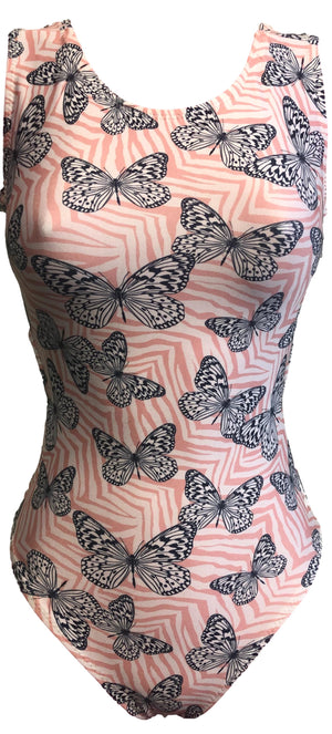 butterfly printed leotard for girls