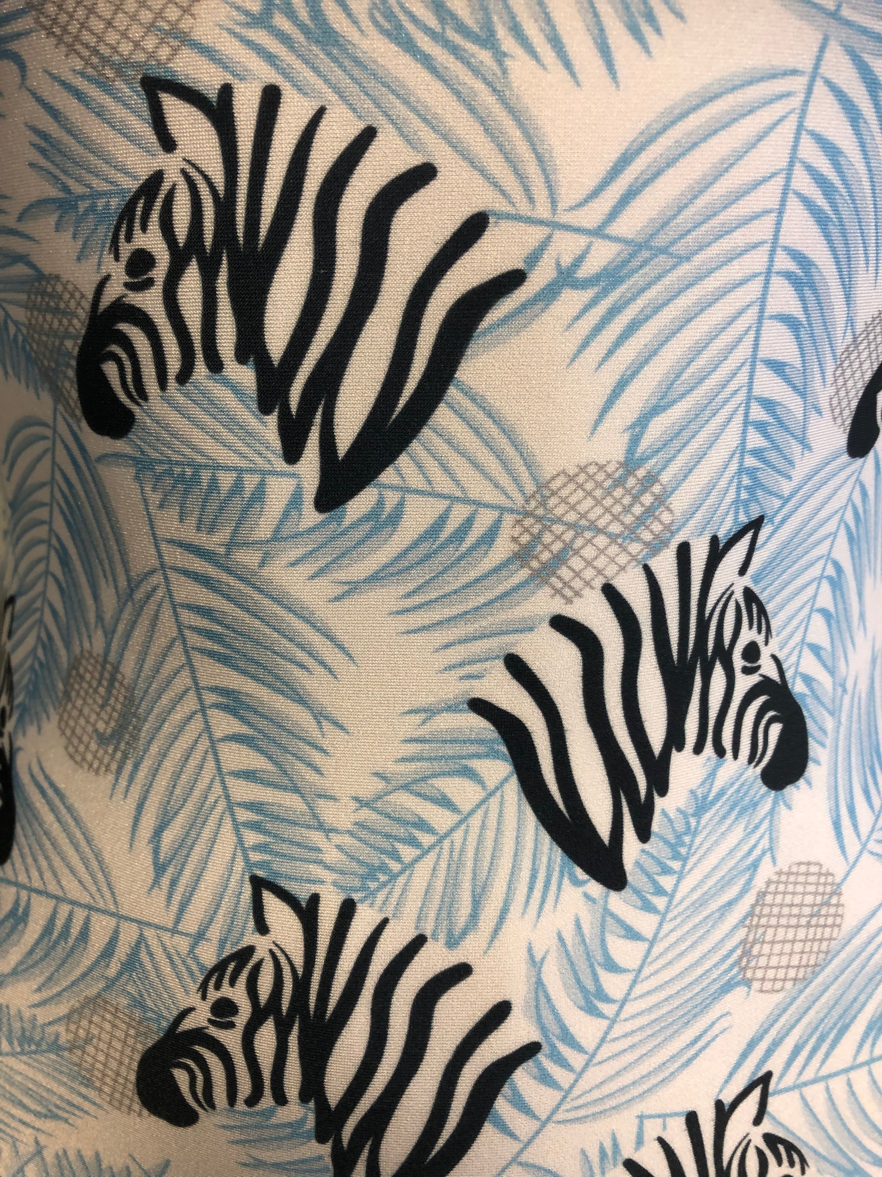 palm and zebra print leotards for girls