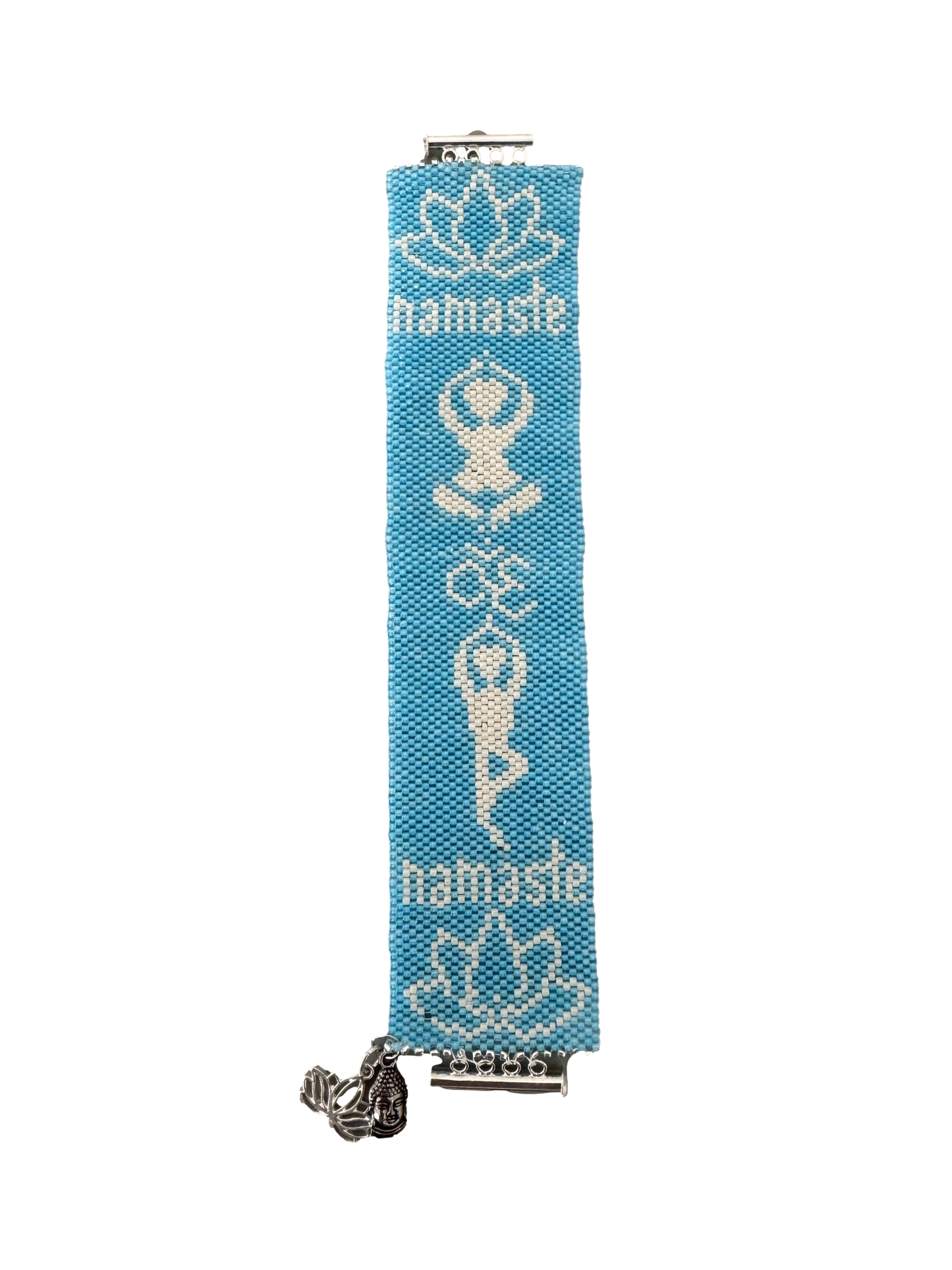 Baby Blue Yoga Peyote Stitched Bracelet for Adult