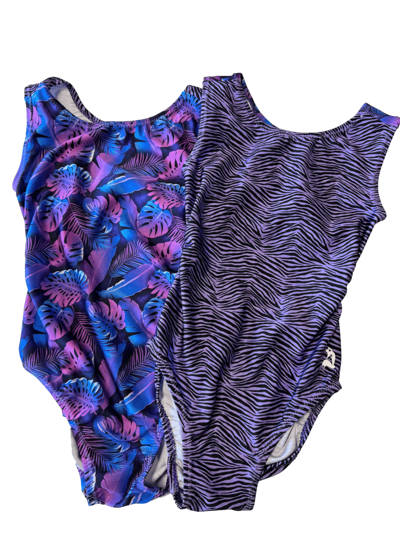 Purple Zebra Palm Gymnastics Leotard - Vice Versa Foxy's Leotards - Foxy’s