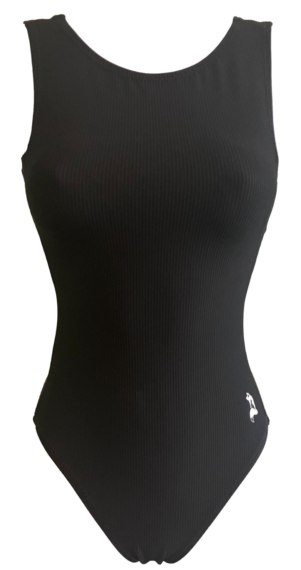 Foxy's Solid Black Ribbed Leotard